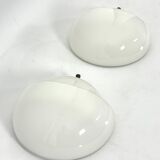 Rare Set of two Glass and brass Mania sconces by Vico Magistretti for Artemide. Italy 1960s