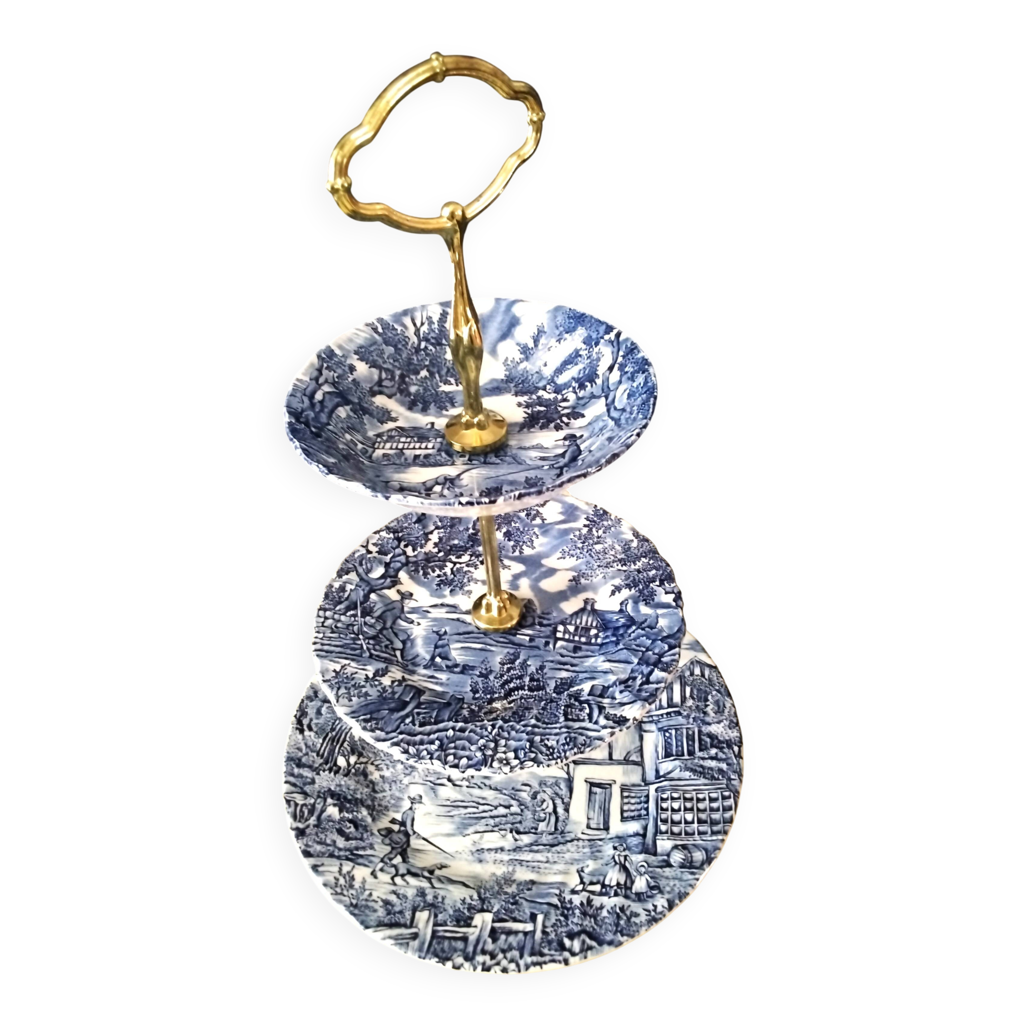 3-tiered mute servant, English porcelain "The Hunter" by Myott