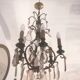 Lustre en bronze et pampilles bicolore