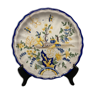Montagnon, old earthenware plate, Nevers, 19th century
