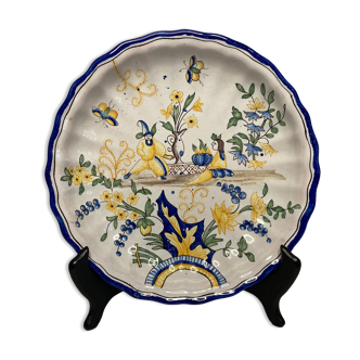 Montagnon, old earthenware plate, Nevers XIXth
