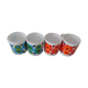 4 mugs lotus flowers red and blue arcopal vintage france