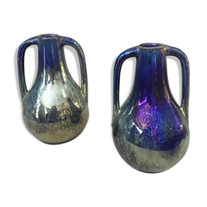 Paire de vases amphores en grès