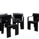 Chaises Black Strip de Gijs Bakker avec accoudoirs des années 1970, Hollande