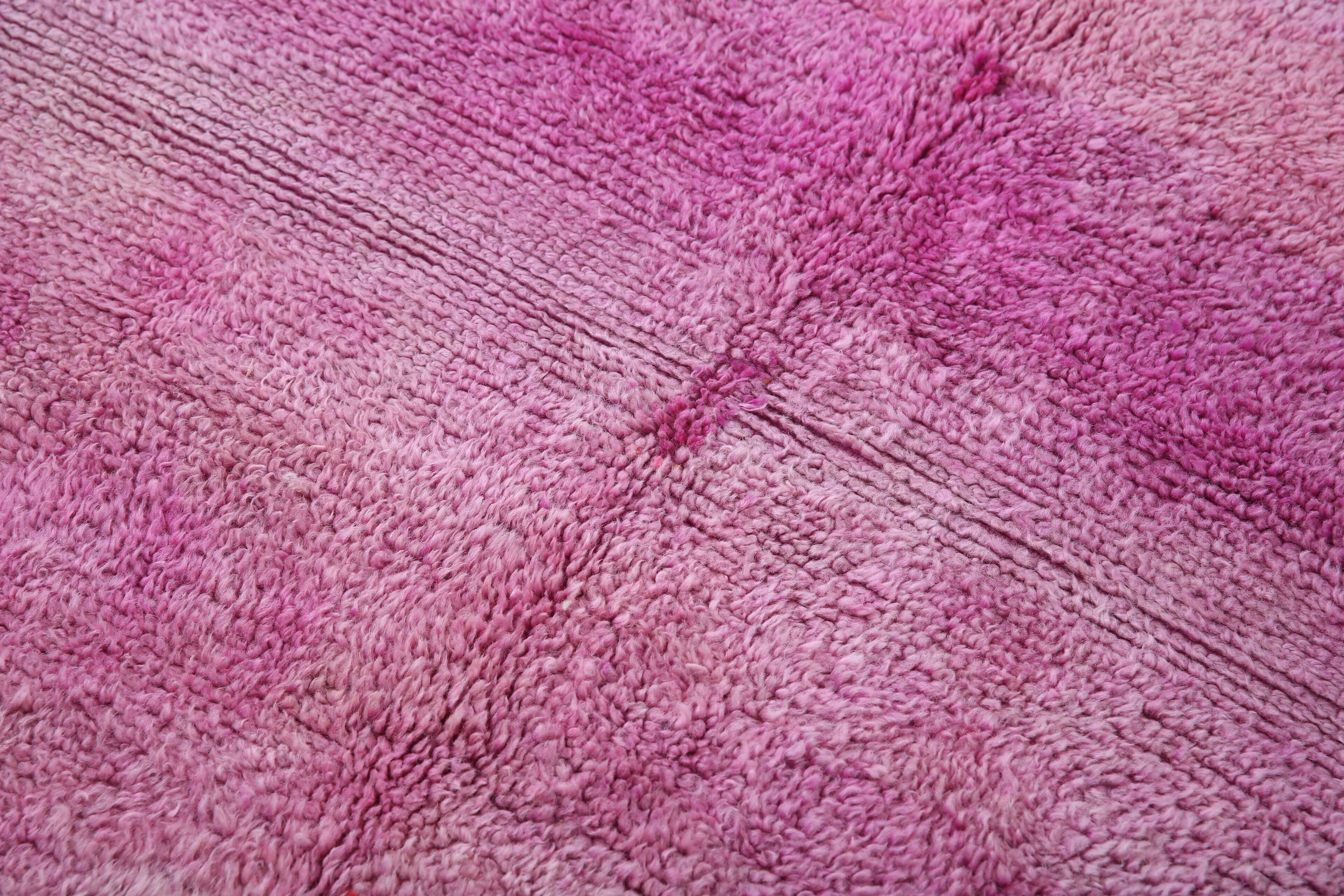 Tapis marocain vintage violet 197 x 296 cm - Tapis en laine berbère - Tapis fait main
