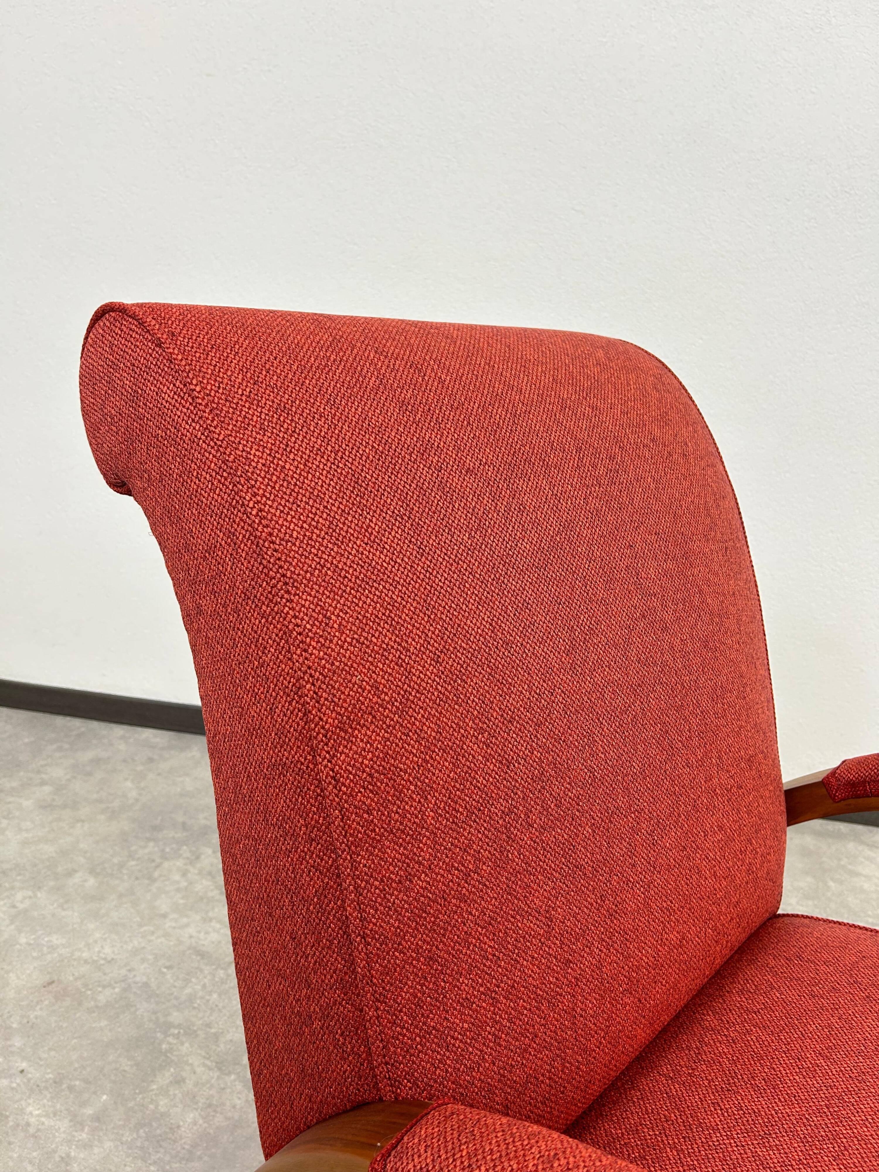Red Art Deco lounge chairs