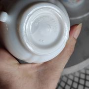 Tasses vintage verre blanc