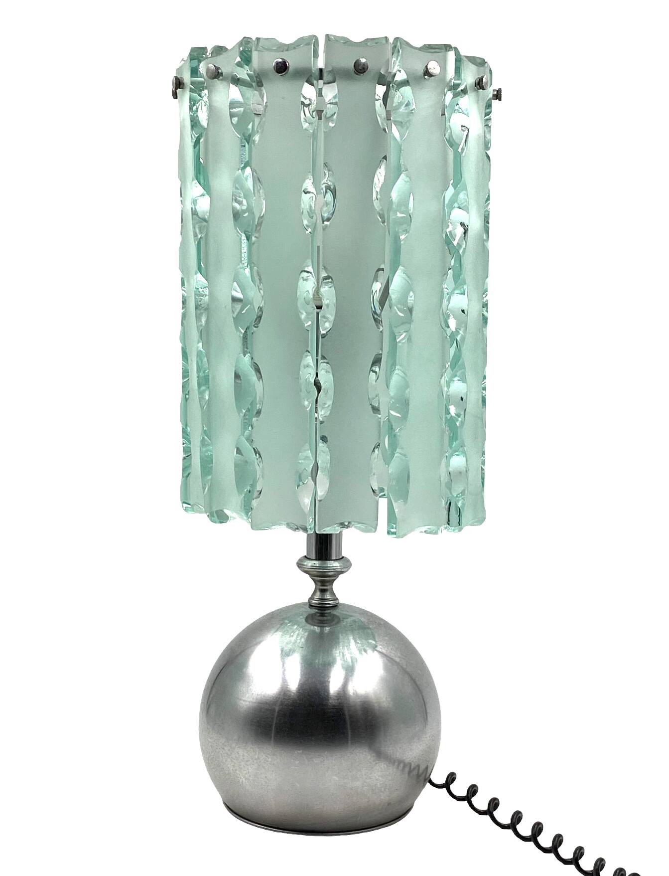 Molded glass table lamp,  Italy circa 1970
