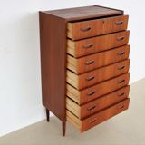 Vintage teak 'tallboy' chest of drawers