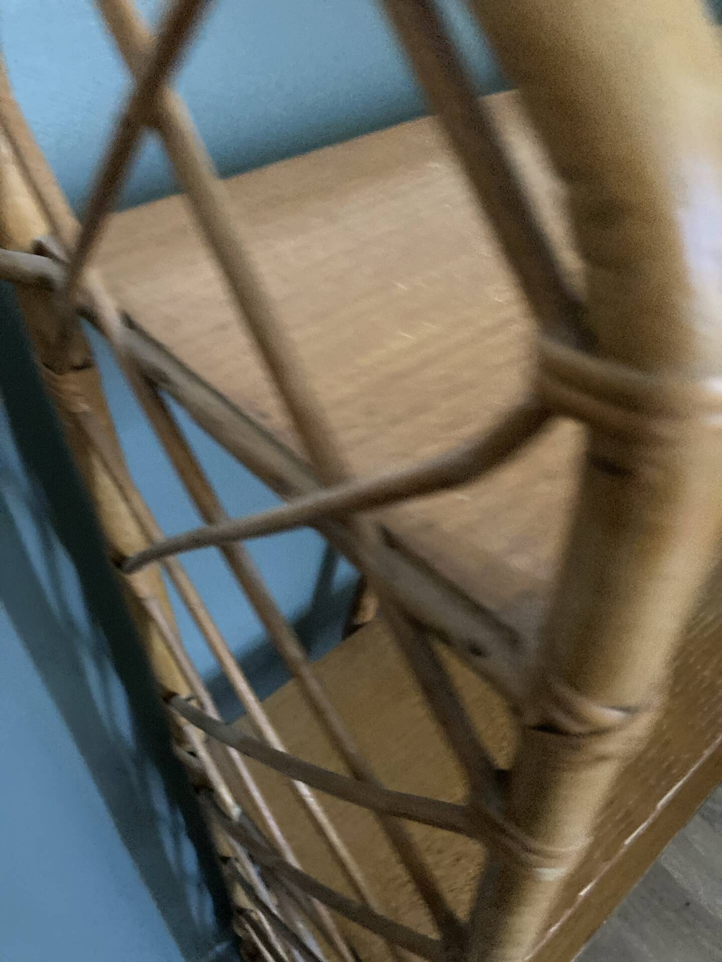 Vintage rattan shelf, library by Louis Sognot