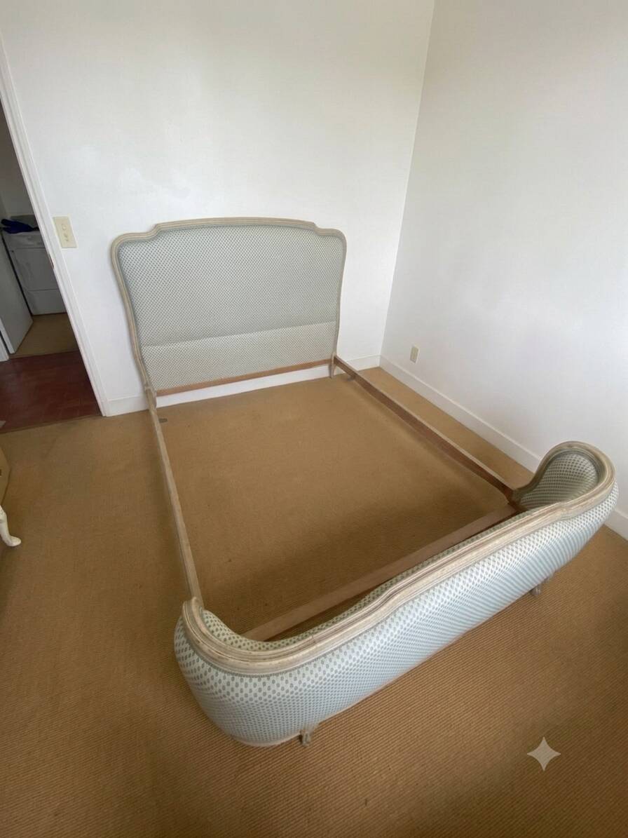 Antique bed frame in half-oval style (Louis XV)