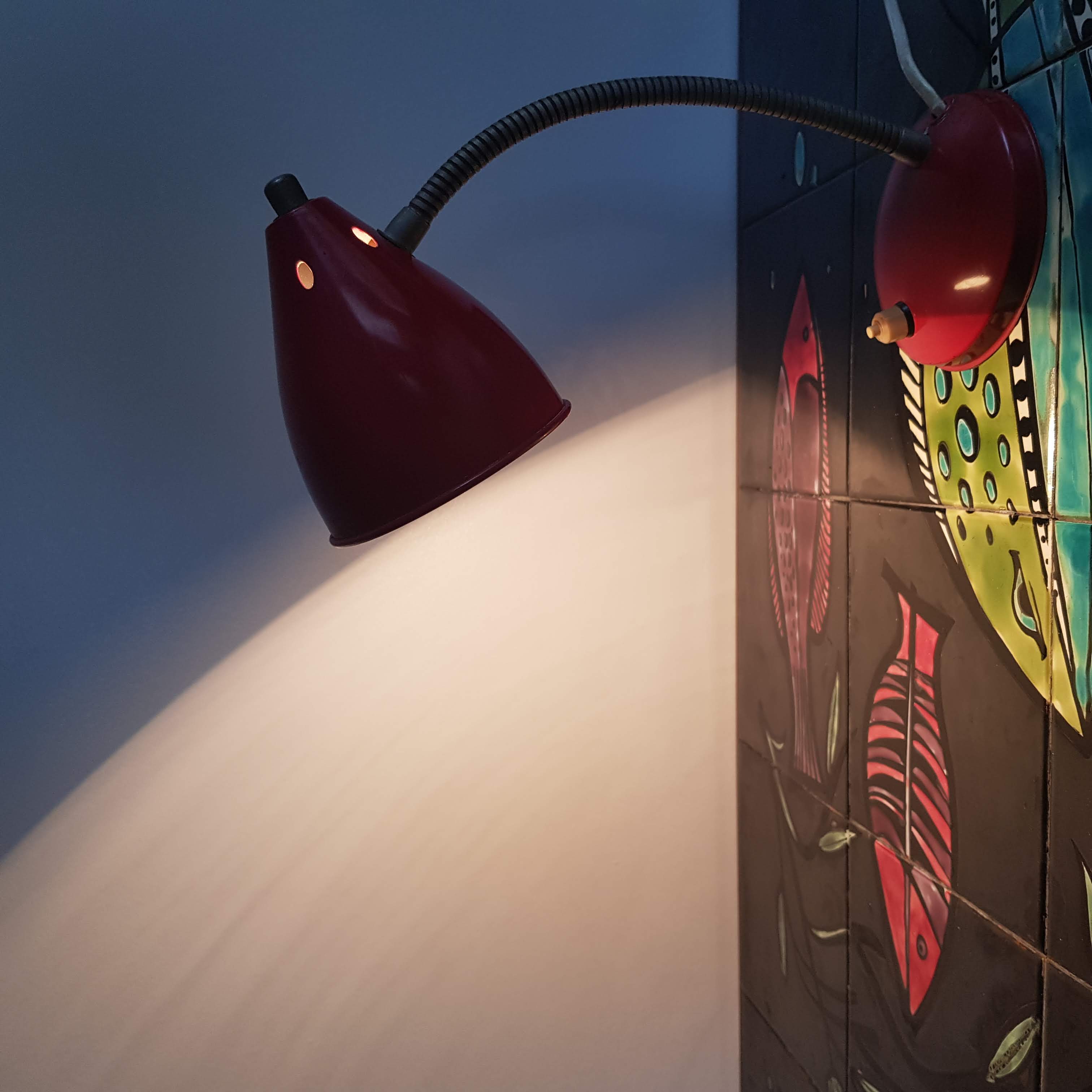 Vintage Hala Hala 50s Red Gooseneck Lamp