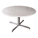 Table à manger en marbre beige Super Malta par Roche Bobois, France, 1980
