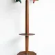 Tripod floor lamp in oak and brass, three lights
