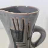 Ceramic pitcher with abstract patterns by Robert Auguste and Gyn Gausserand