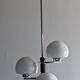 Space Age 3-light chandelier in white opaline, Italy circa 1970