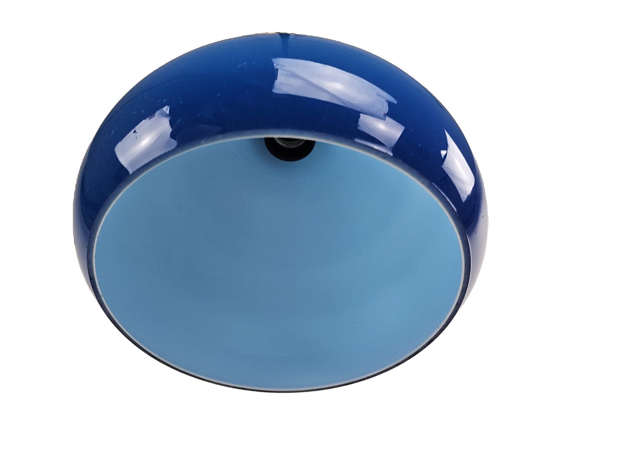 Set of blue glass Danish pendant lamps