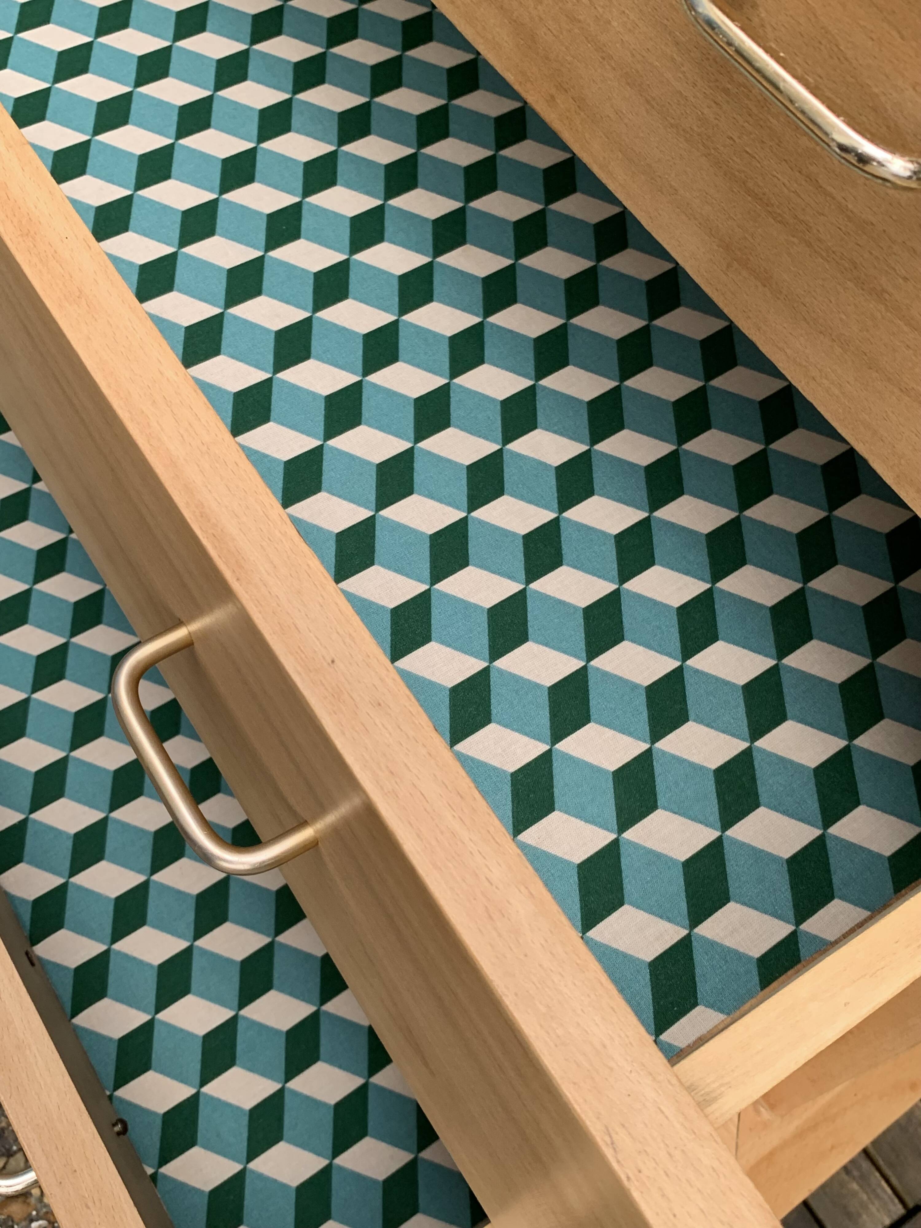 Vintage chest of drawers with compass feet, solid raw beech, 1960s