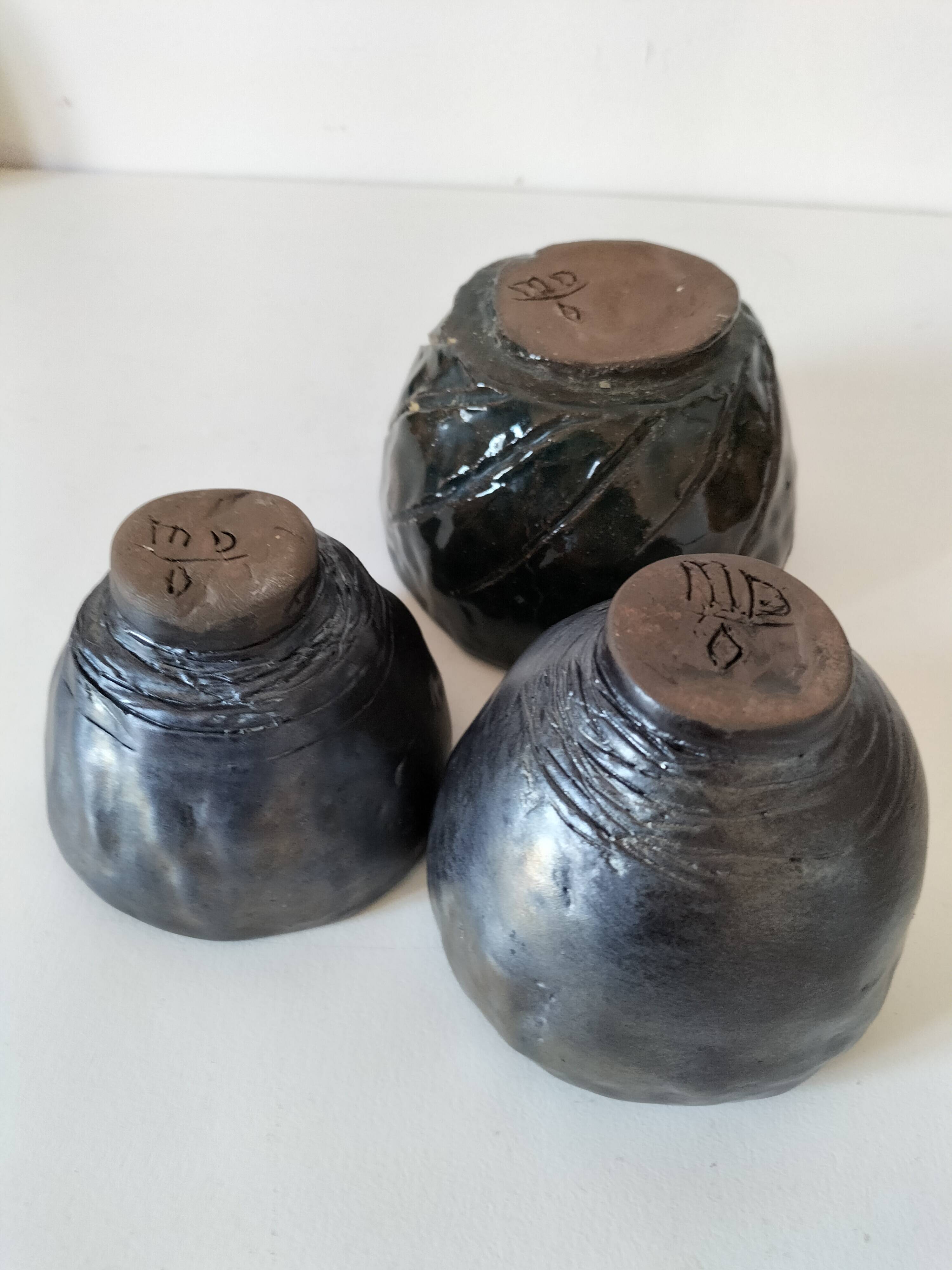 Set of 3 handmade ceramic bowls