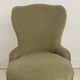 Small green velvet tub chair