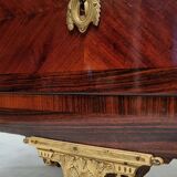 Commode d'entre deux style transition, satin & amarante, 19th