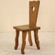 Ensemble de 6 chaises en noyer massif, France, 1970's