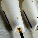Pair of vintage plexi and bakelite 50s wall lamps