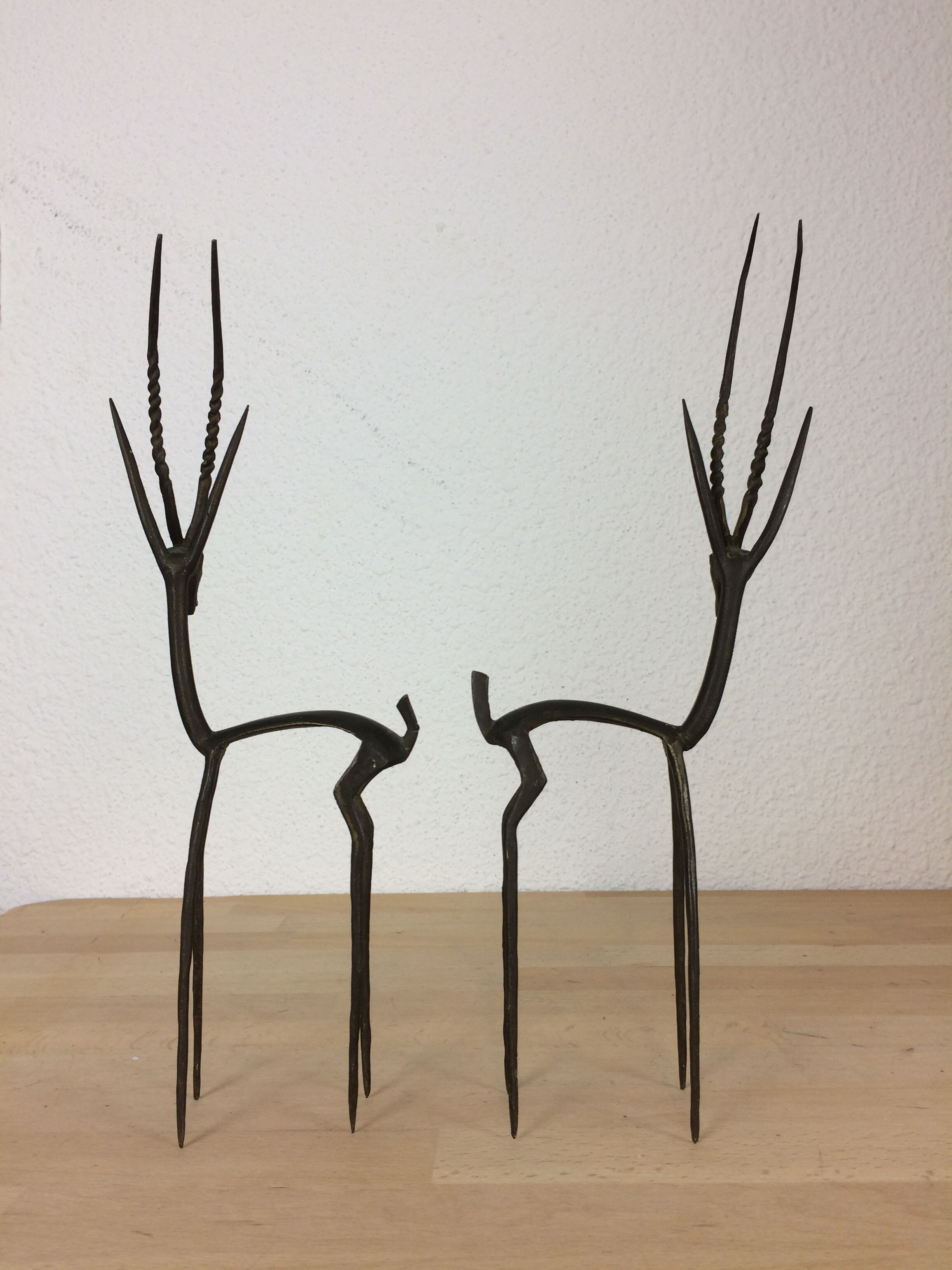 Brass gazelle duo, African art