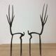 Brass gazelle duo, African art