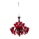 16-light red Murano glass chandeliers