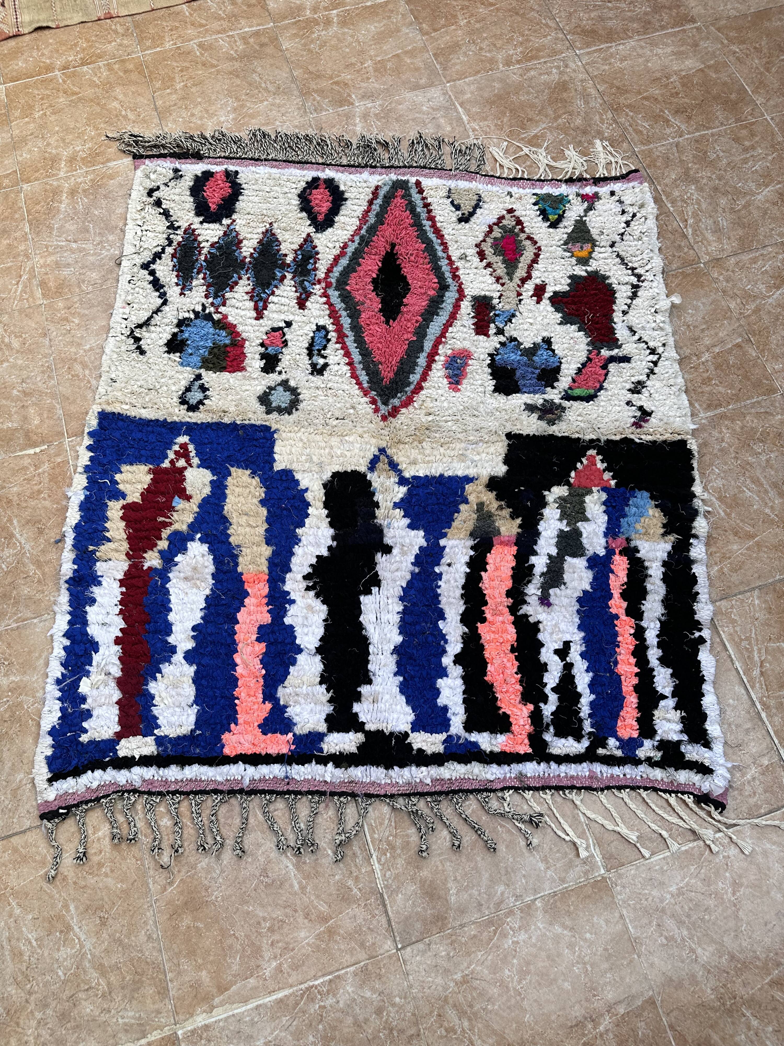 Tapis Boucherouite | Tapis marocain | Tapis éclectique | Tapis marocain