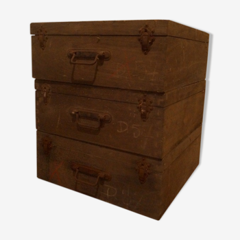 Lot de valise en bois 1950