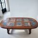 Raw wood and natural stone coffee table