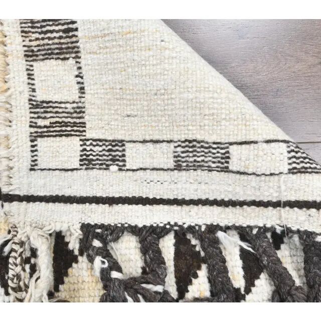 Vintage Turkish Hand-Knotted Neutral Beige Runner 91x330