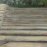 Oil painting "The ramps at San Niccolò" Florence, signed early 1900