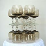 Series of 14 crystalline wine glasses