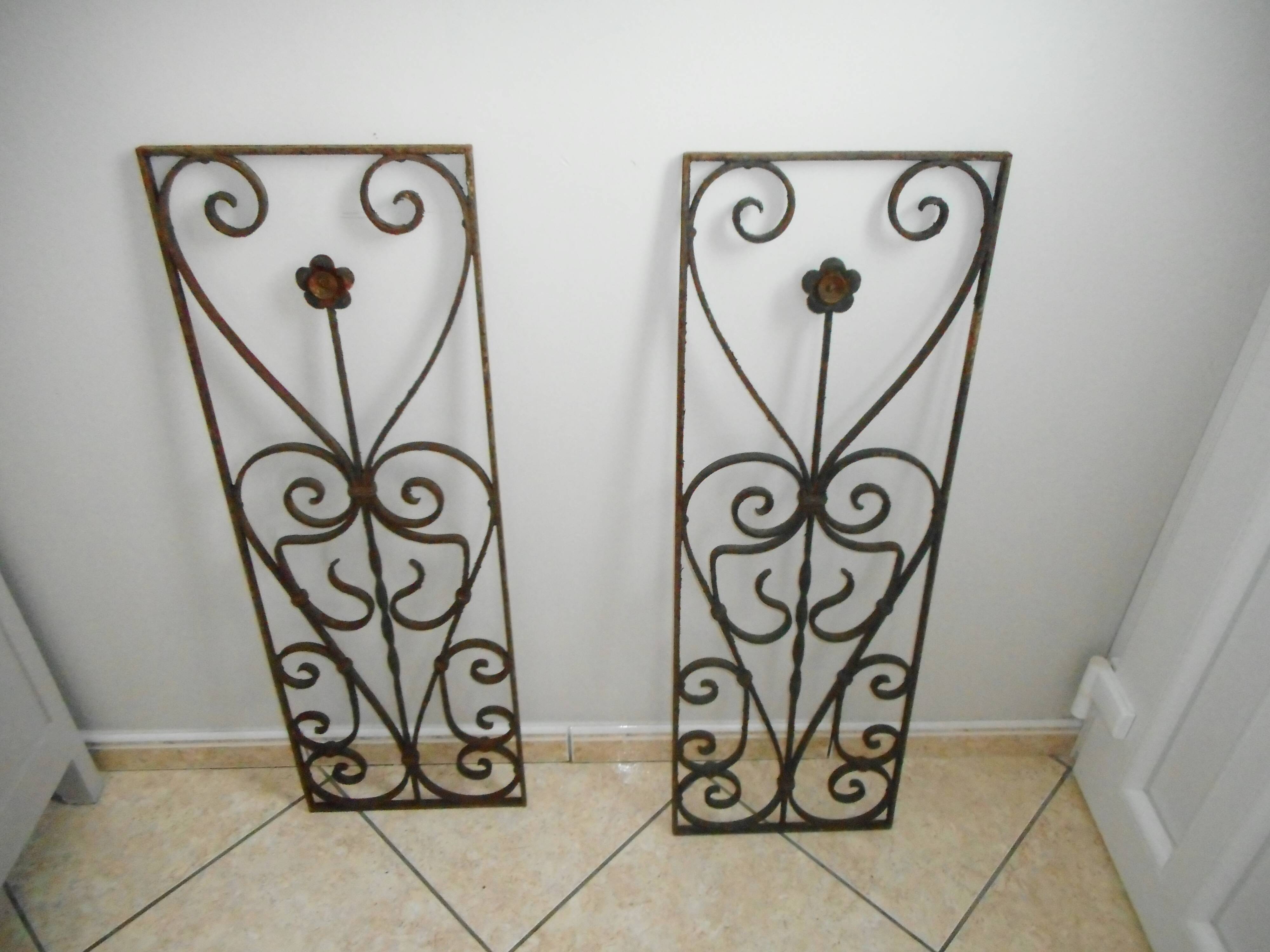 Pair of antique door grilles