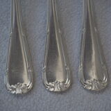 Fish service and its 6 silver-plated cutlery, crossed ribbon model
