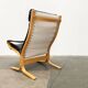 Siesta lounge chair set in Norwegian leather with ottoman by Ingmar Relling for Ekornes