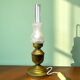Pair Portuguese rustic brass table lamps