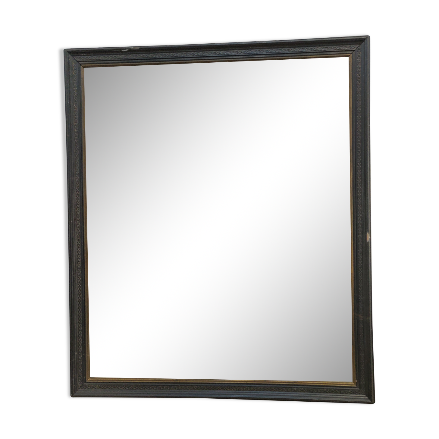 Mirror in black molded wood 109x93 Napoleon III era
