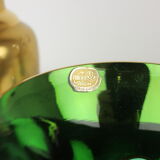 Bohemia glass vase, high enamel,gold,1950s, czechoslovakia