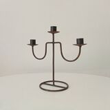 Vintage brutalist wrought iron chandelier