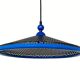 80s perforated metal hanging lamp - black & blue