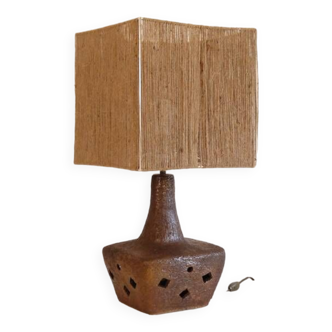 Lamp in chamotte ceramic and rope 1960