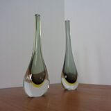 Murano Formia Glass Vases by Giuliani Mian for Fornace Mian, 1980s, Set of 2