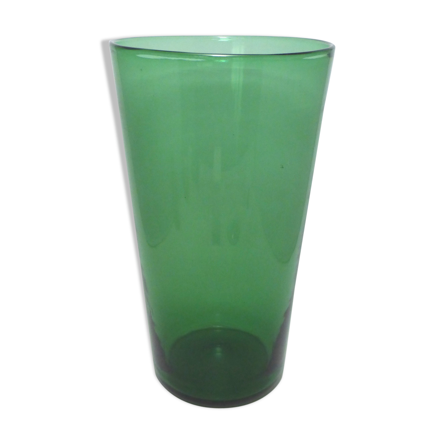Vase de parquet en verre vert