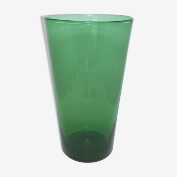 Vase de parquet en verre vert