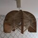 Vintage Scandinavian wood and raffia pendant chandelier