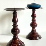 BOUGEOIRS Vintage Patinated Metal Candle Holders